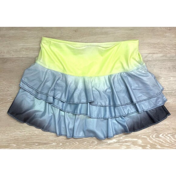 Lucky in Love Wild Ombre Rally 13" Skort Tennis/Pickleball Sz SMALL Tiered Ruff - Picture 3 of 5